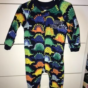 Dinosaur fleece footed pajamas